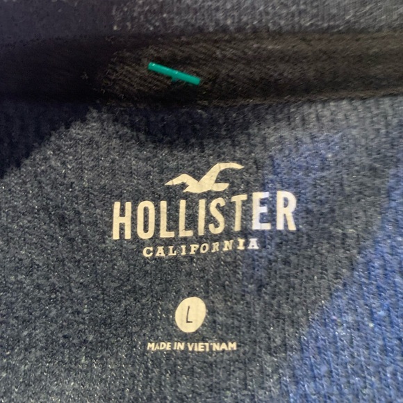 Hollister Women’s Slate Blue Waffle Ling Sleeve Knit Top Size Large - Picture 6 of 6